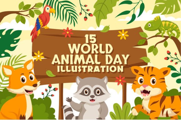15 World Animal Day Illustration: Graphics & Illustrations