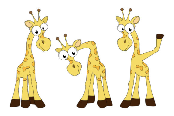 Adorable Giraffe Animal Cartoon Graphics & Illustrations