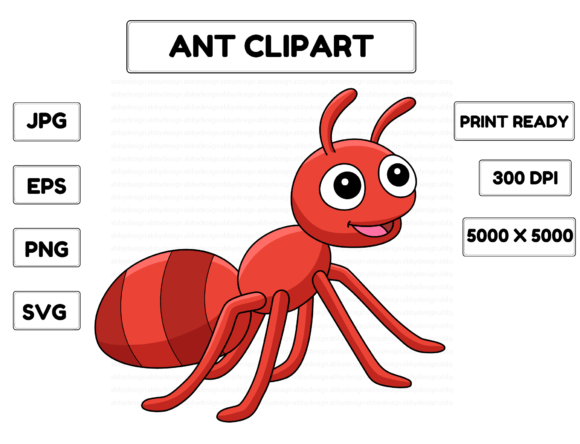 Ant Animal Colored Cartoon Illustration: Graphics & Illustrations for Playful Branding