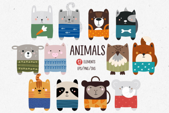 Baby Animal Clipart: Graphics & Illustrations