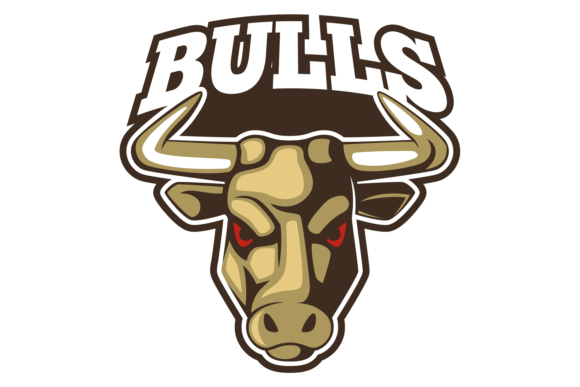 Bulls Color Logo: Angry Animal Head Badge — Graphics & Illustrations