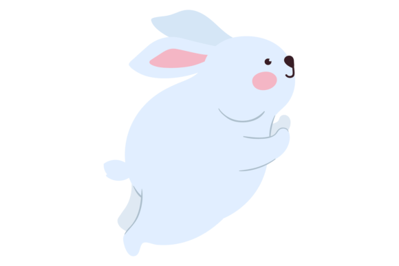 Bunny Jump in Air Graphics: Cute Illustrations for Digital Sellers