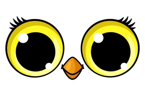 Cartoon Bird Eyes & Beak: Funny Animal Graphics