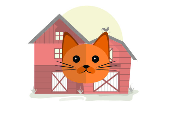 Cute Animal Head Cat Face: Friendly Graphics & Illustrations for Local Brands
