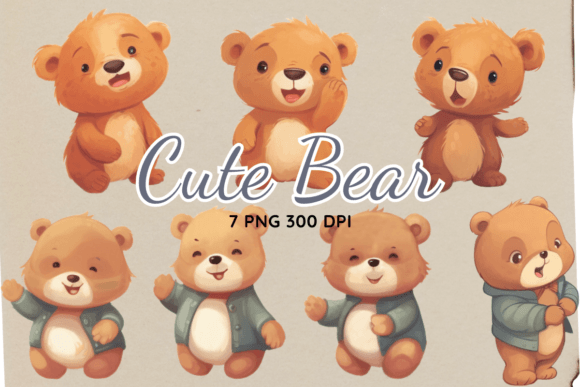 Cute Bear Stickers Animal Clipart: Graphics & Illustrations for Warm, Playful Branding