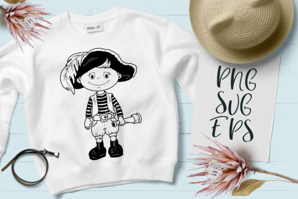 Cute Boy Pirate Happy Baby Animal SVG Graphics & Illustrations