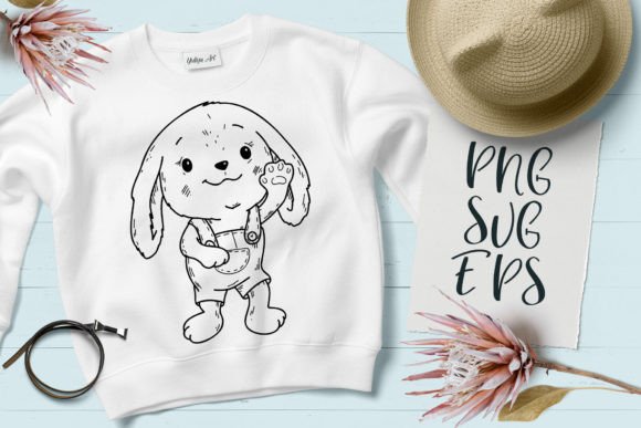 Cute Bunny Happy Baby Animal SVG, EPS Graphics
