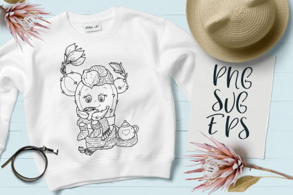 Cute Cacti Happy Baby Animal SVG, EPS