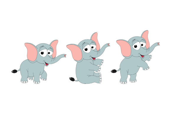 Cute Elephant Animal Cartoon: Friendly Illustrations & Graphics