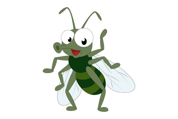 Cute Flies Animal Cartoon: Playful Graphics & Illustrations