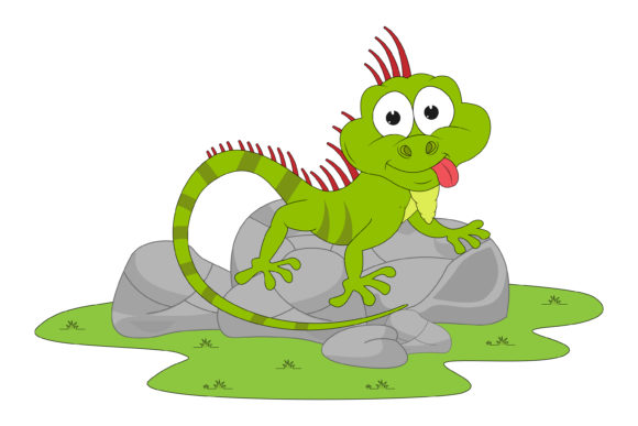Cute Iguana Animal Cartoon: Friendly Graphics & Illustrations