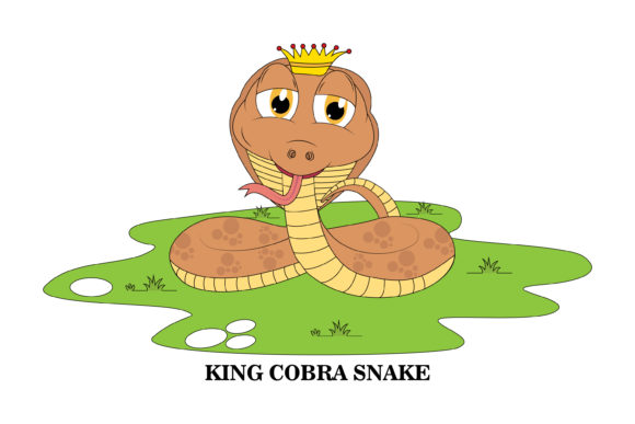 Cute King Cobra Animal Cartoon: Friendly Illustrations & Graphics
