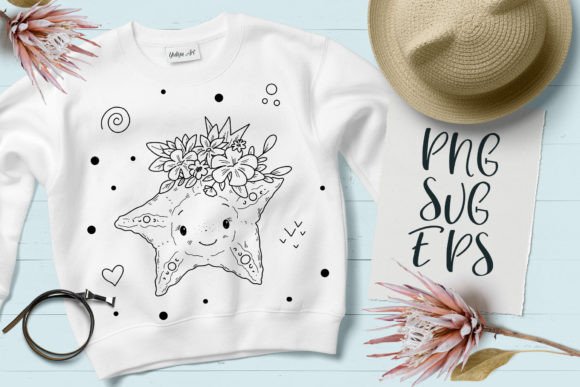 Cute Starfish Happy Baby Animal Graphics & Illustrations