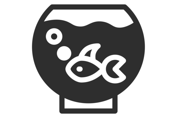Fish Tank Black Icon Graphics & Illustrations