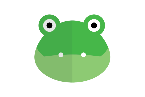Frog Animal Head Flat Illustration: Graphics & Illustrations for Real Publishing