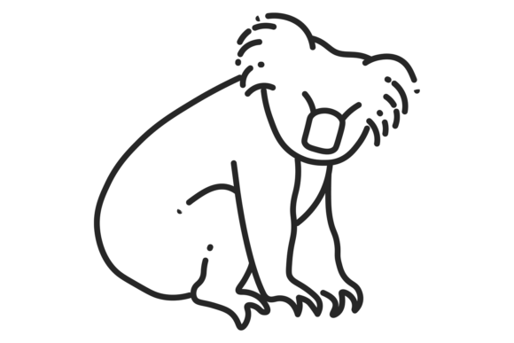 Koala Line Icon: Australian Zoo Animal Graphics