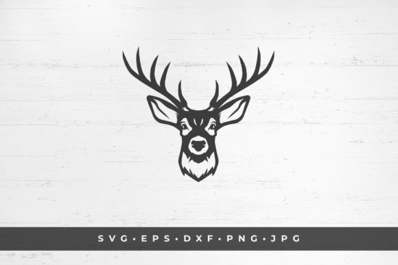 Reindeer Horned Wild Mammal Animal Head: Graphics & Illustrations