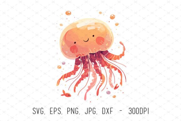 Watercolor Jellyfish Animal Kids Clipart: Graphics & Illustrations Review